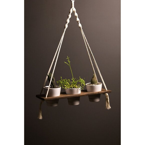 Macrame Shelf|Boho Wall Hanging Shelf|Handmade Home Decor|Boho Room Decor(ID513) - Picture 2 of 8